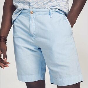 Faherty Brand Stretch Malibu Short 9" in Light Blue Women's Size 40 NWT